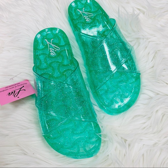 Green clear glitter sandal - Picture 2 of 5